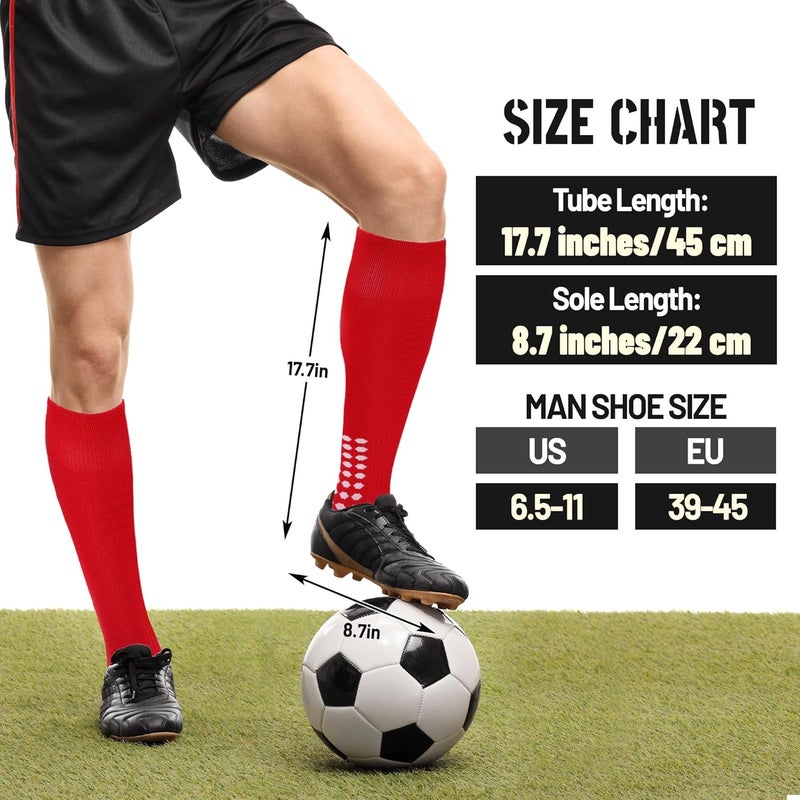 Ultrafun 2/4 Pairs Grip Soccer Socks Non Slip Knee High Compression Soccer Football Socks - Image 2